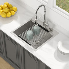 Lordear 21 x 20 x 10 Inch Drop-In Workstation Bar Sink