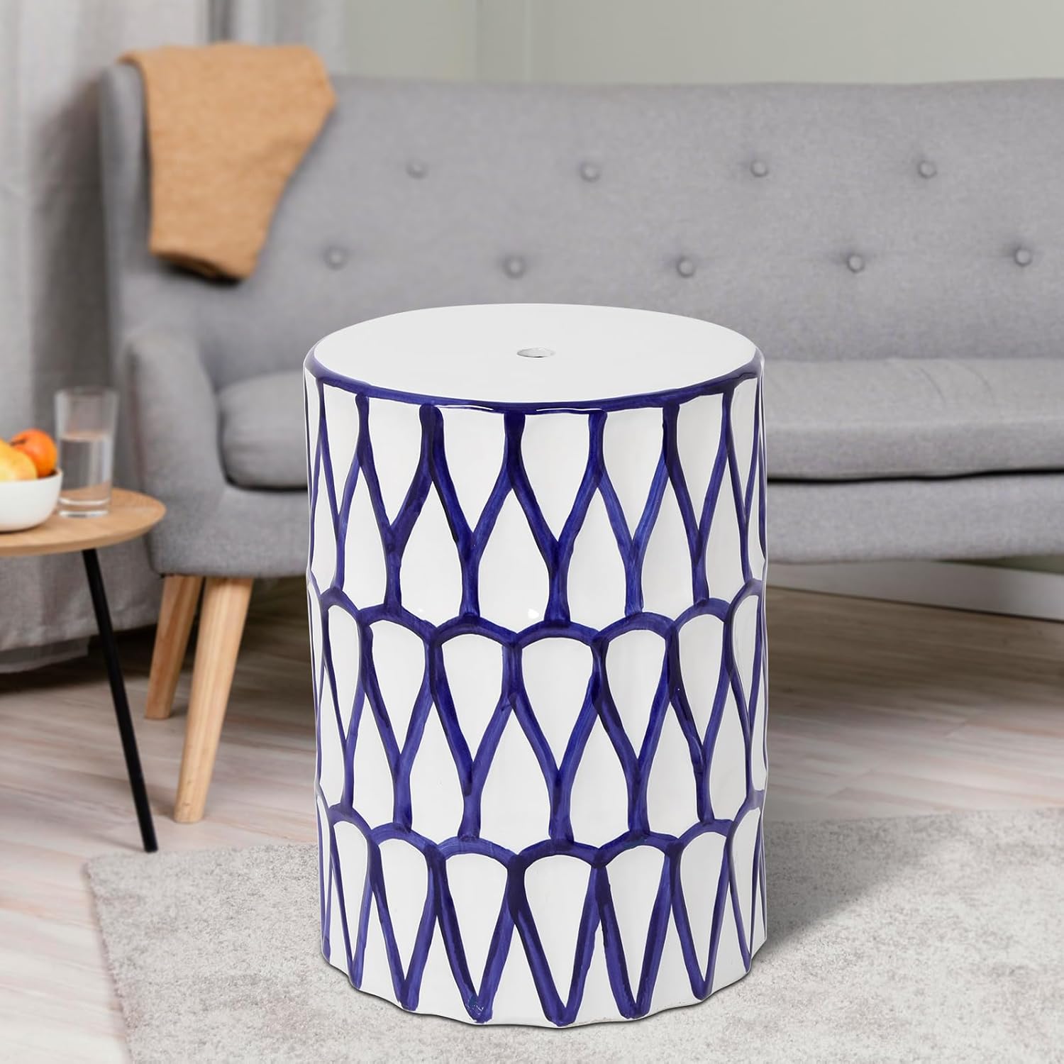 Lordear 17'' Ceramic Contemporary Modern Outdoor Garden Stool  from Lordear