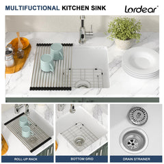 Lordear 15x18Inch Undermount Bar Sink Single Bowl