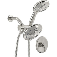Dual Shower Head Combo with Handheld Rainfall Shower Faucet Set Black Mixing Valve and Trim Kit Included  from Lordear