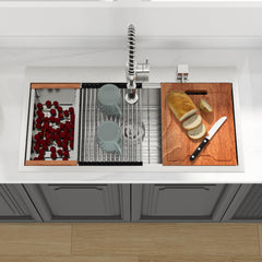 Lordear 36 Inch Drop-In Workstation Kitchen Sink