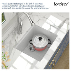 Lordear 21-Inch Undermount Bar Sink Single Bowl