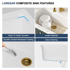 Lordear 28-Inch Undermount Kitchen Sink Single Bowl