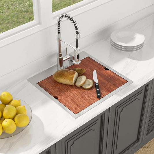 Lordear 21x20 Inch Drop-In Workstation Bar Sink