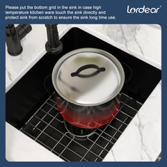 Lordear 18x16x9 Inch Undermount Bar Sink Single Bowl