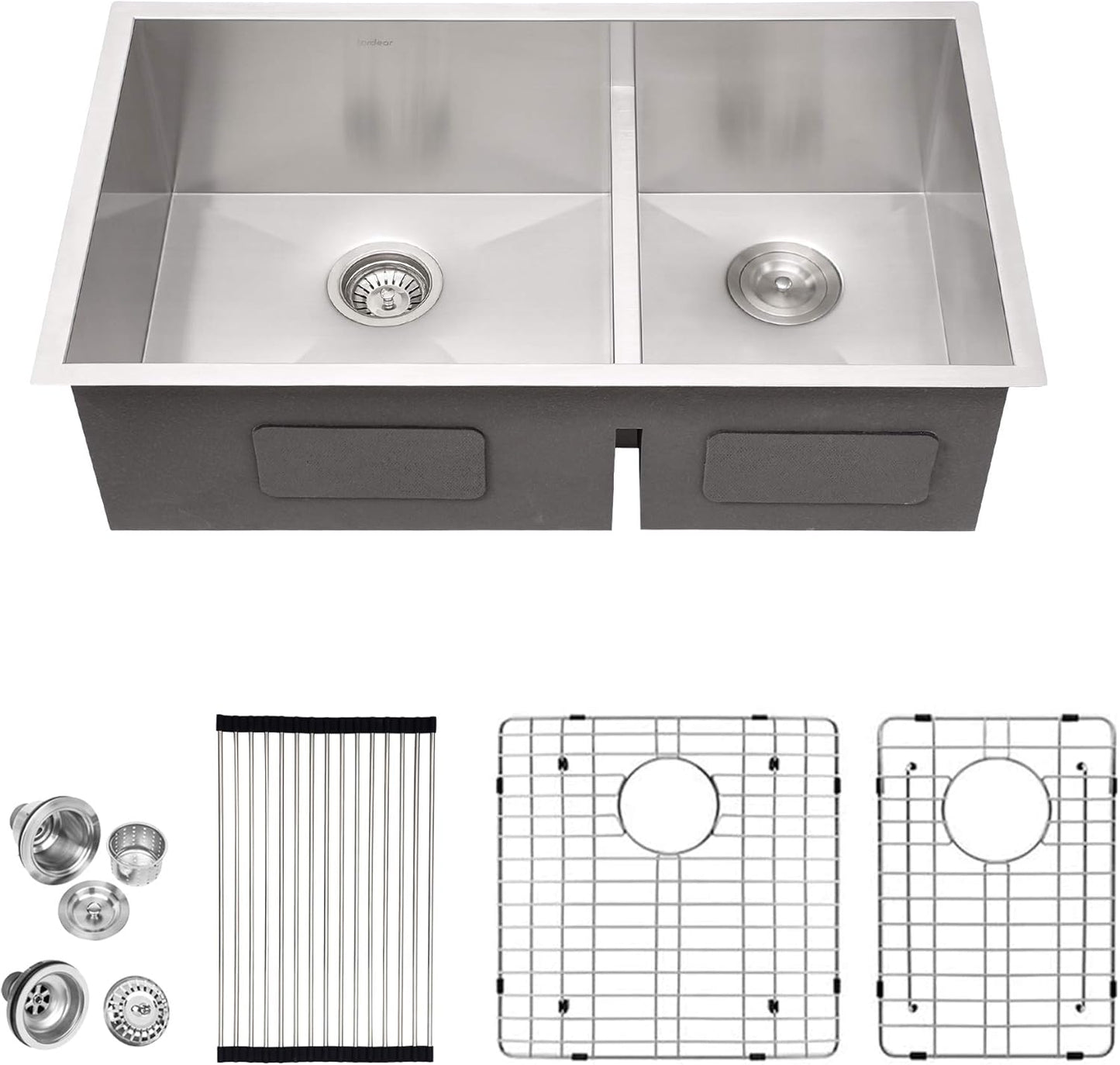 28 Undermount Sink Double Bowl - Lordear 28 Inch Kitchen Sink Undermount Low Divide Double Bowl 60/40 16 Gauge Stainless Steel Kitchen Sink  from Lordear