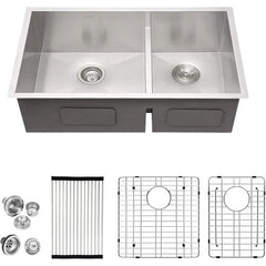 Lordear 28" Stainless Steel Double Bowl Undermount Low Divide Kitchen Sink  from Lordear