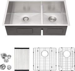 Lordear 28" Stainless Steel Double Bowl Undermount Low Divide Kitchen Sink  from Lordear
