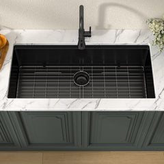 Lordear 39'' Matte Black Stainless Steel Undermount Workstation Kitchen Sink
