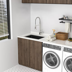 Lordear 24x18x12 Inch Undermount Granite Composite Laundry Sink