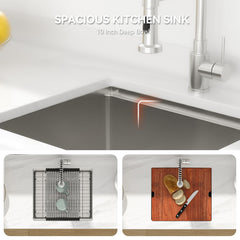 Lordear 21'' Stainless Steel Undermount Workstation Bar & Prep Sink