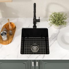 Lordear 18x15x9 Inch Undermount Quartz  Bar Sink Single Bowl