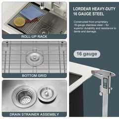Lordear 25 Inch Workstation Laundry Sink