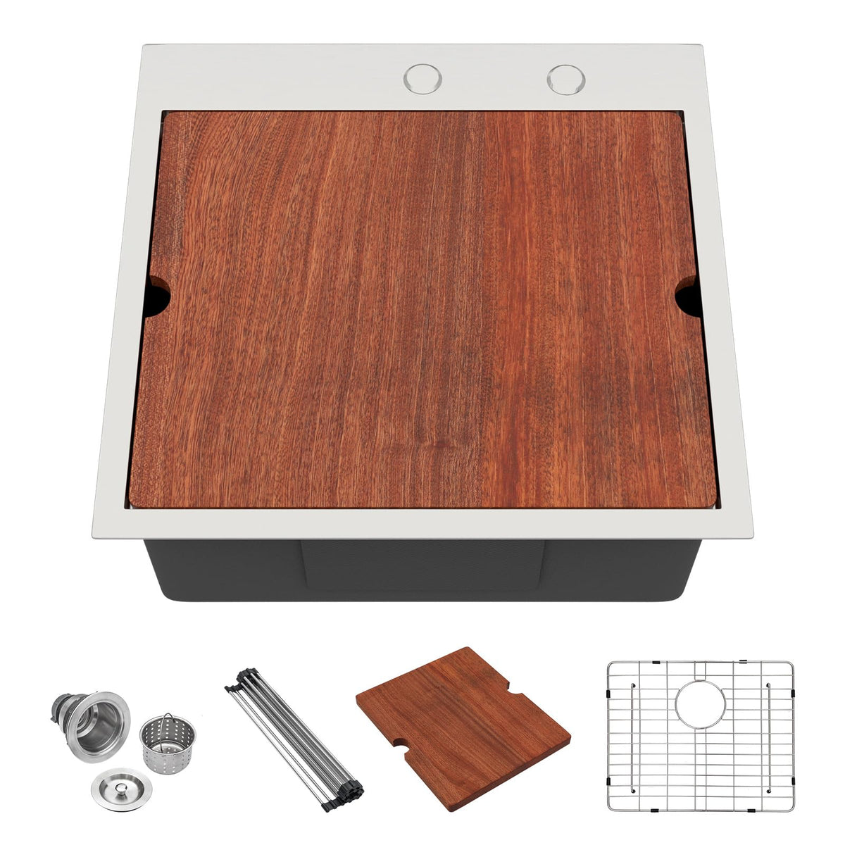 Lordear 21 x 20 x 10 Inch Drop-In Workstation Bar Sink