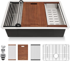 Lordear 26'' Undermount Kitchen Workstation Single Bowl