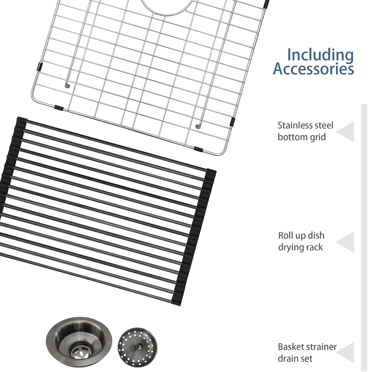 Lordear Stainless Steel Gunmetal Black Drop-in Single Bowl Kitchen Sink