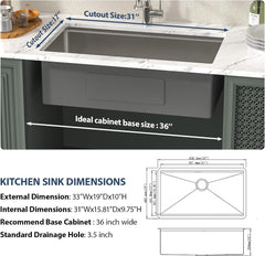 Lordear Stainless Steel Undermount Single Bowl Workstation Kitchen Sink  from Lordear