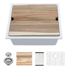 Lordear 21-Inch Undermount Bar Sink Single Bowl