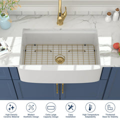 Lordear 33'' Farmhouse Sink  Single Bowl with Gold Accessories