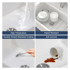 Lordear 30 Inch White Fireclay Workstation Farmhouse Kitchen Sink