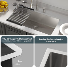Lordear 36'' Undermount Kitchen Sink Single Bowl