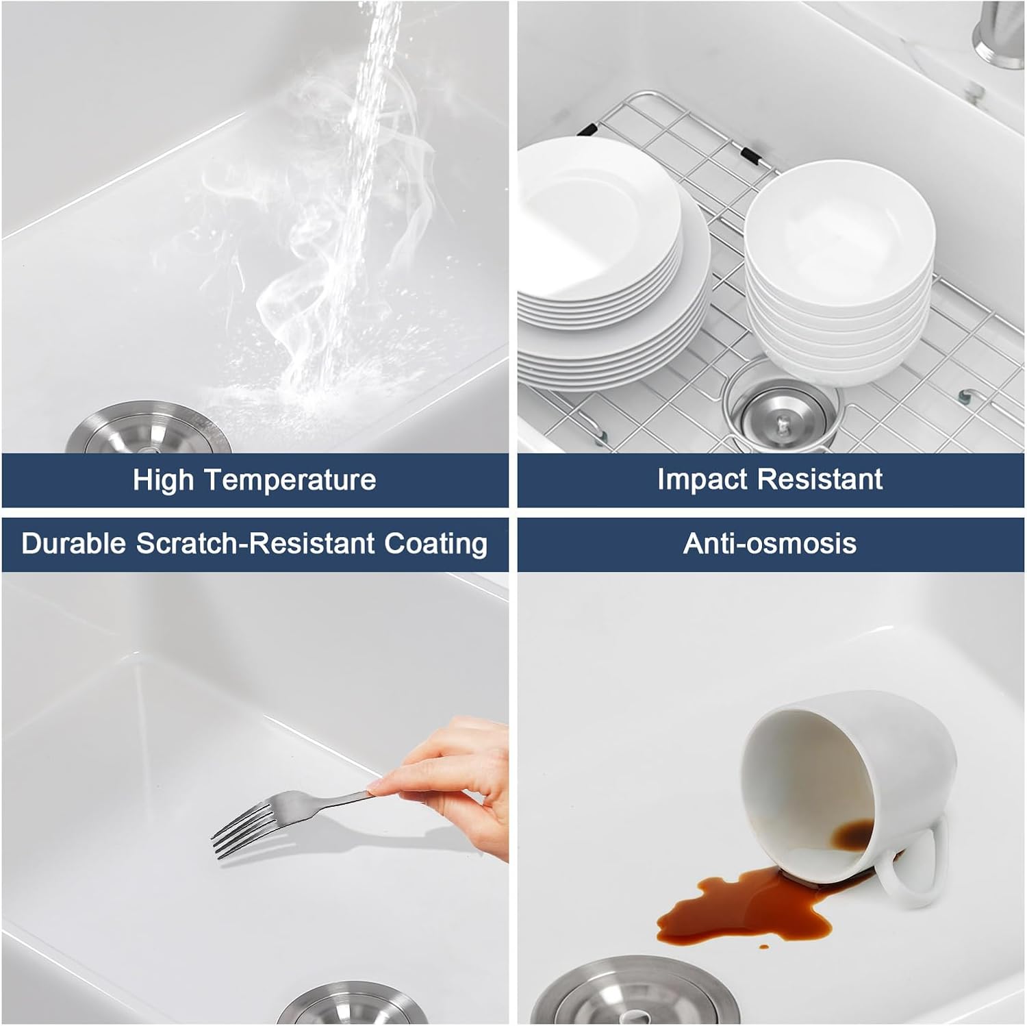 Lordear 32'' White Ceramic Undermount Single Bowl Kitchen Sink  from Lordear