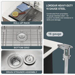 Lordear 25'' Drop in Laundry Sink Single Blow