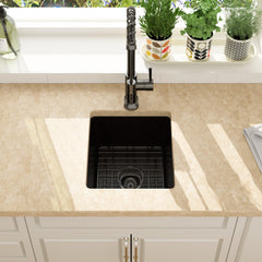 Lordear 18x15-Inch Black Composite Bar Sink