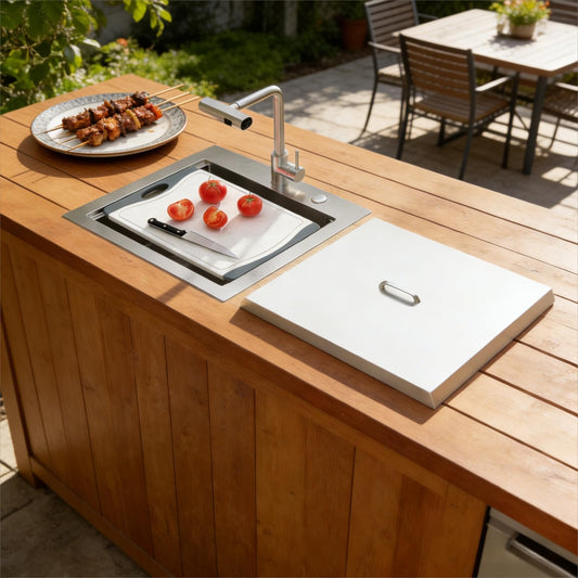 Lordear 21x20 Inch Drop-In Workstation Kitchen Sink