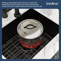 Lordear 22x17x9 Inch Black Granite Composite Undermount Bar Sink
