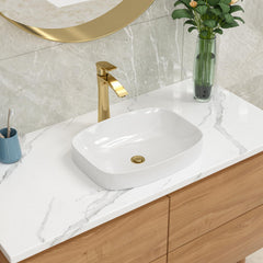 Lordear 20 x 15 Inch Vessel Sink Bathroom Semi Recessed Sinks