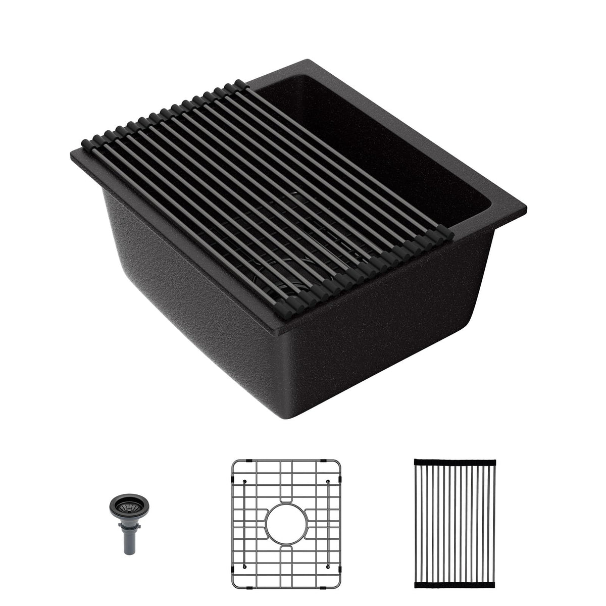 Lordear 18x15-Inch Black Composite Bar Sink