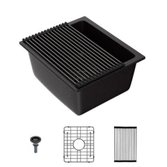 Lordear 18x15-Inch Black Composite Bar Sink