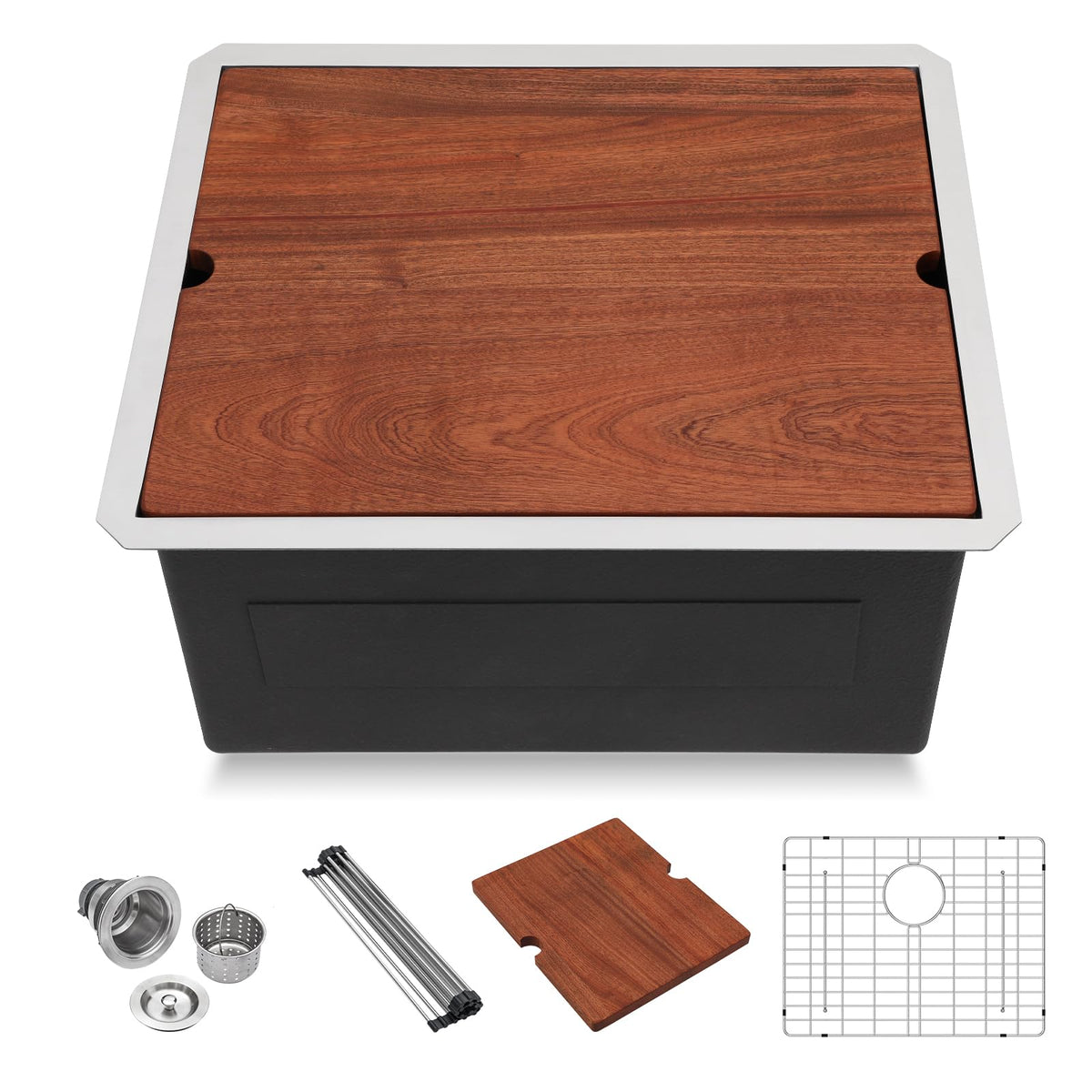 Lordear 21'' Stainless Steel Undermount Workstation Bar & Prep Sink