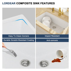 Lordear 32-Inch Undermount Kitchen Sink Single Bowl