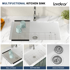 Lordear 33-Inch Undermount Kitchen Sink Single Bowl