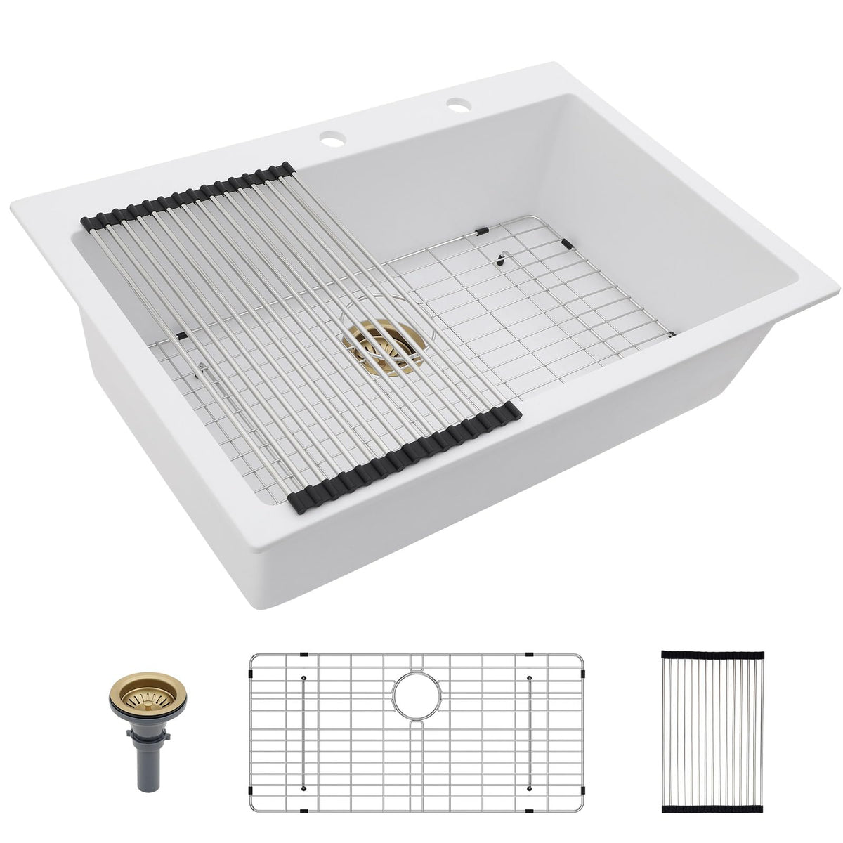 Lordear 33-Inch Drop-In Kitchen Sink Single Bowl