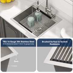 Lordear 21 x 20 x 10 Inch Drop-In Workstation Bar Sink