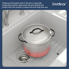 Lordear 30-Inch Drop-In Kitchen Sink Single Bowl