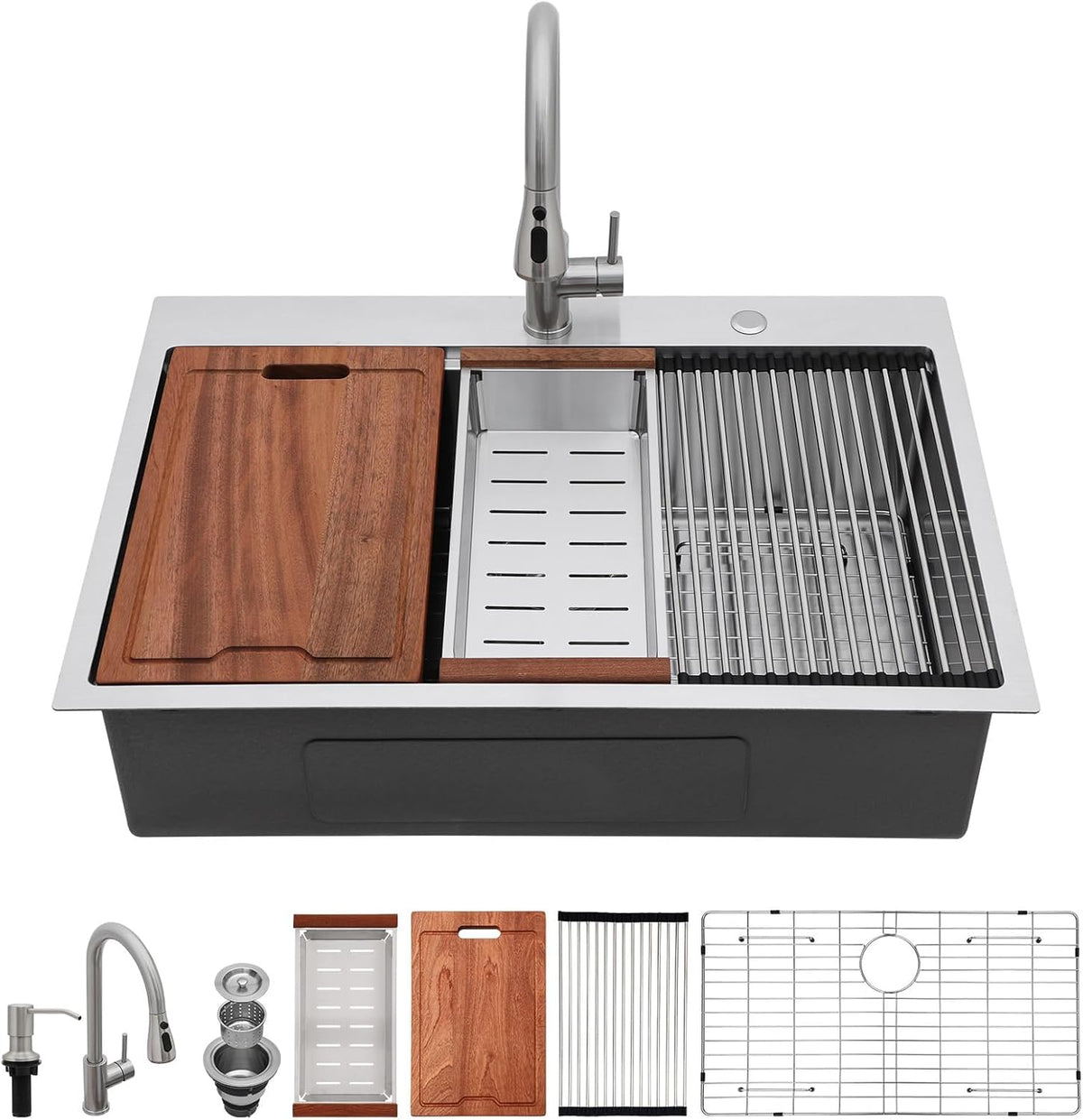 Lordear 33 Inch Drop-In Kitchen Sink