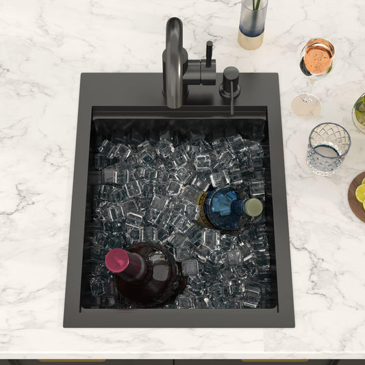 Lordear 20x15 Inch Drop-In Workstation Bar Sink