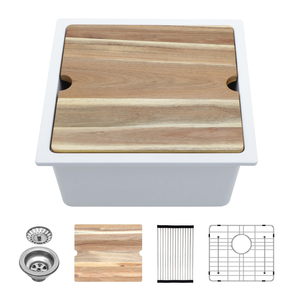 Lordear 18x18 Inch Undermount Bar Sink Single Bowl
