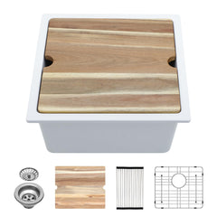 Lordear 18x18 Inch Undermount Bar Sink Single Bowl