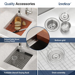 Lordear 12x15 Inch Undermount Bar Sink