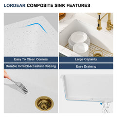 Lordear 33-Inch Undermount Kitchen Sink Single Bowl