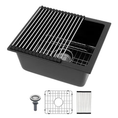 Lordear 18x16x9 Inch Undermount Bar Sink Single Bowl