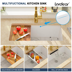Lordear 32-Inch Undermount Kitchen Sink Single Bowl