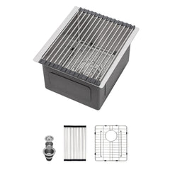 Lordear Undermount Single Bowl Stainless Steel Bar Sink