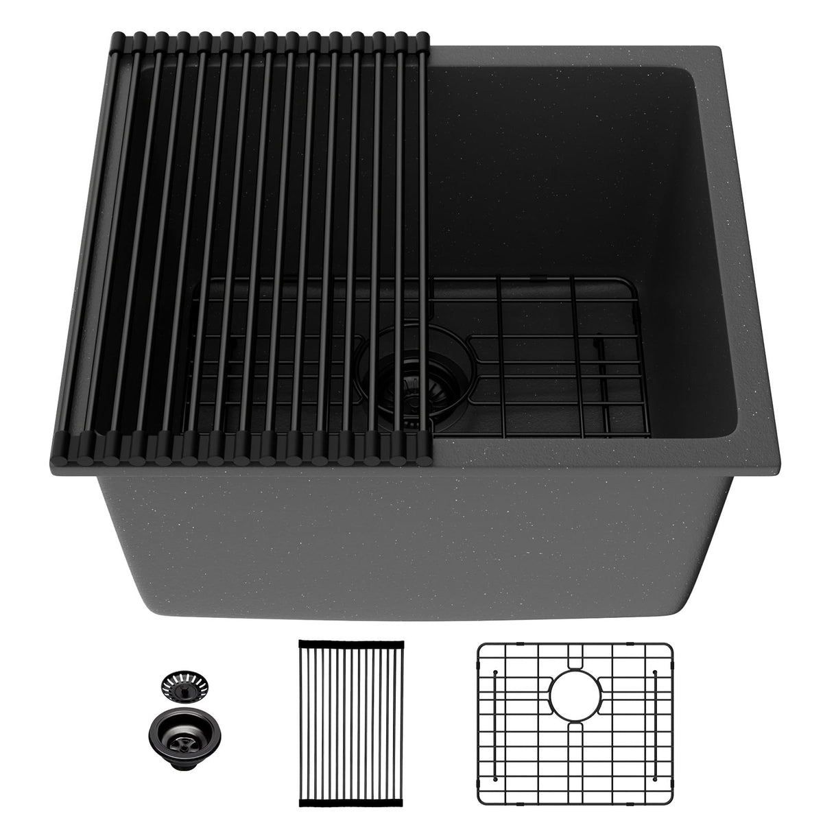 Lordear 21x18x12 Inch Quartz Composite Laundry Sink