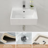Lordear 21'' Wall Mounted White Porcelain Ceramic Bathroom Sink Bathroom